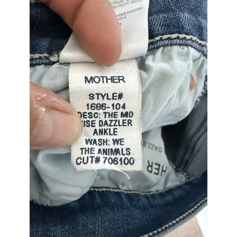 Mother Jeans Women’s Size 31 The Mid Rise Dazzler Ankle we the animals